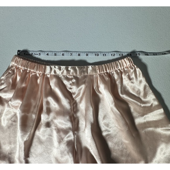 Victoria's Secret Peach Floral Pajama Shorts Set L Satin Sleepwear Vintage - Picture 9 of 14